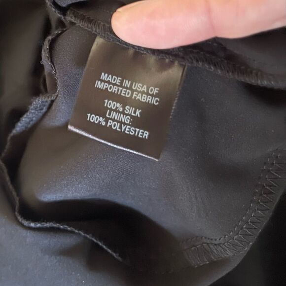 Drew Anthropologie 100% silk black sheer ruffled mini skirt sz 10 side zipper - Picture 5 of 11